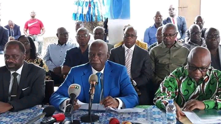 Conférence de presse du Fpi : Aboudramane Sangaré  à propos des élections locales’’ nous irons aux élections  et nous nous donnerons les moyens pour que la Cei soit reformée’’.